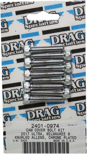 Drag Specialties - Drag Specialties Cam Cover Bolt Kit - Knurled - 2401-0974