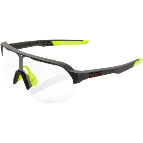 100% - 100% Type-S2 Sunglasses - 61003-188-77 - Dark Gray/Neon Yellow