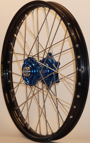 Dubya - Dubya MX Front Wheel with Excel Takasago Rim - 1.60x21 - Blue Hub/Black Rim - 56-3070DB