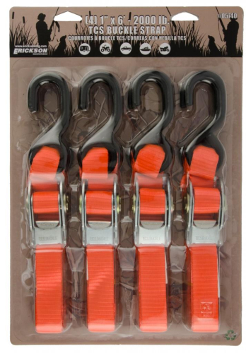 Erickson - Erickson Sportsman Tie-Down Strap - 1in. x 6ft. - Hunter Orange - 05740