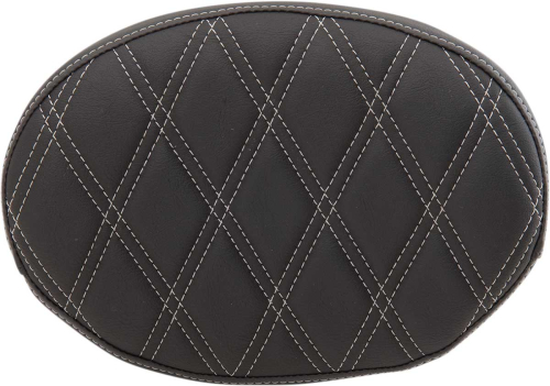 Drag Specialties - Drag Specialties Oval Sissy Bar Pad - Double Diamond - Silver Stitch - 0822-0429