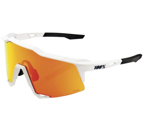 100% - 100% Speedcraft Sunglasses - 60007-00009 - Soft Tact White / Red Lens - OSFM