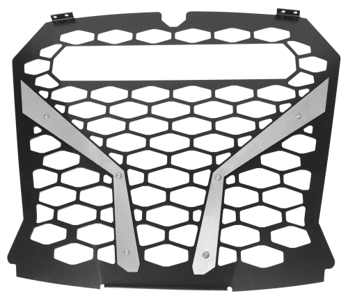 ModQuad - ModQuad Front Grill with Light Bar Cutout - Black/Aluminum - RZR-FGL-XP1KS-BLK