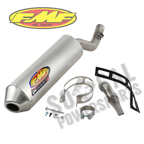 FMF Racing - FMF Racing Q4 Spark Arrestor Slip-On - Stainless Midpipe - 041338