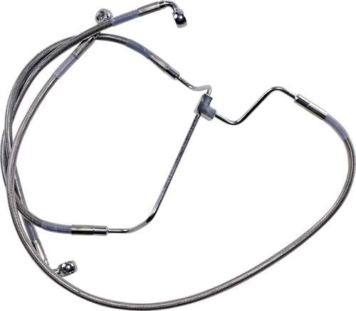 Drag Specialties - Drag Specialties Extended Stainless Steel Front Brake Line Kit - Clear Coated - 17-1/4in, 21-1/2in, 32-1/4in. - 1741-3977