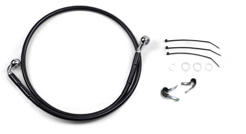 Drag Specialties - Drag Specialties Standard Length Front Stainless Steel Brake Line Kit - Black Vinyl - 640112-BLK