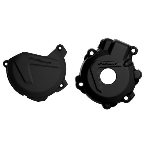 Polisport - Polisport Clutch/Ignition Cover Kit - Black - 90978