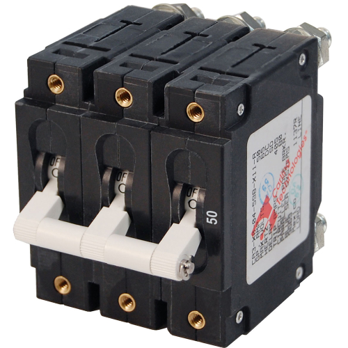 Blue Sea Systems - Blue Sea 7287 C-Series Triple Pole Circuit Breaker - 50A