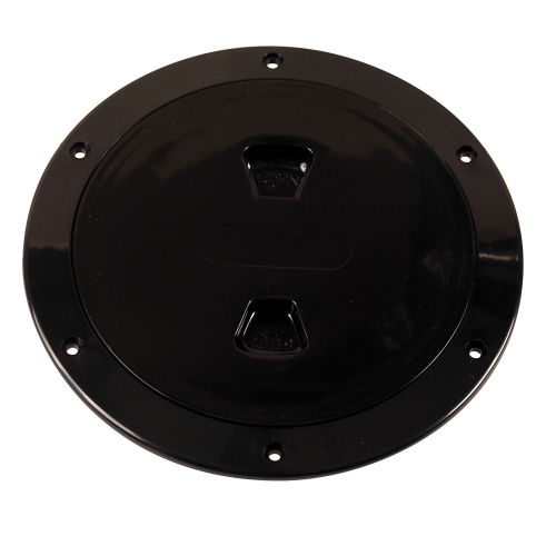 Beckson Marine - Beckson 6" Smooth Center Screw-Out Deck Plate - Black