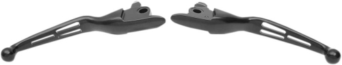 Drag Specialties - Drag Specialties Slotted Wide Blade Lever Set - Matte Black - 0610-1956