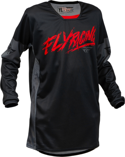 Fly Racing - Fly Racing Kinetic Khaos Youth Jersey - 376-420YS - Black/Red/Gray - Small