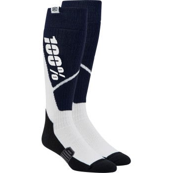 100% - 100% Torque Riding Socks - 20053-00006 - Navy/White - LG-XL