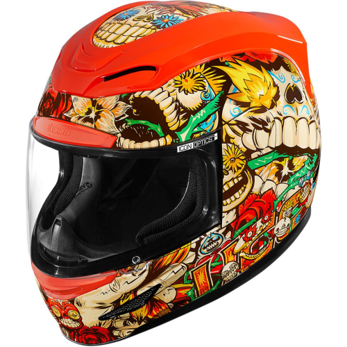 Icon - Icon Airmada Dia De Los Muertos Helmet - 0101-12048 - Red - X-Large