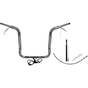 Fat Baggers, Inc. - Fat Baggers, Inc. 1-1/2in. Plug and Play EZ Install Round Top Handlebar Kit - Chrome - 812416