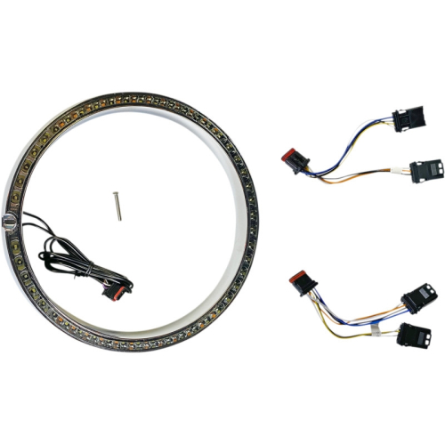 Custom Dynamics - Custom Dynamics Probeam Amber/White Headlamp Trim Ring with Standard Turn Signal - Chrome - PB-7TR-AW-1C