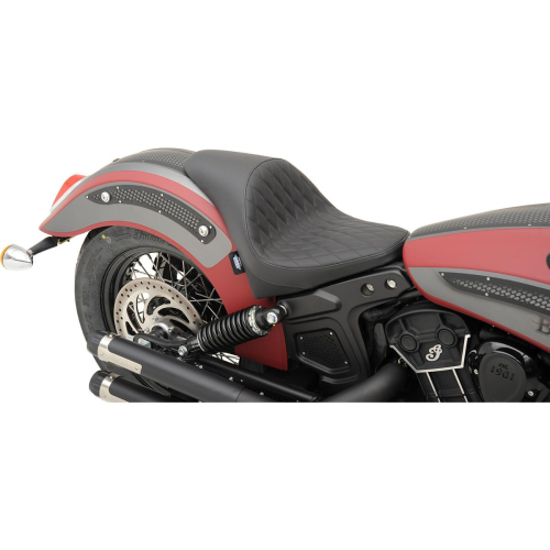 Drag Specialties - Drag Specialties 3/4 Solo Seat - 22in L x 12-1/2in W - Diamond Stitch - Brown - 0810-1990