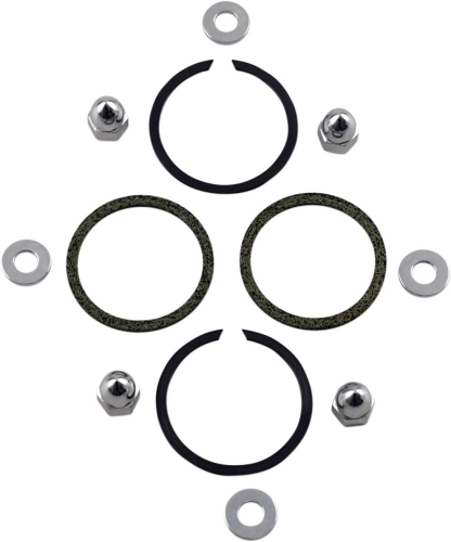 James Gasket - James Gasket Exhaust Port Gasket Kit - Stainless Steel Wire Gaskets and Chrome Acorn Nuts - 65324-83-KW1