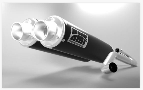 HMF Engineering - HMF Engineering Performance Series Dual Full System Exhaust - Center Mount - Black - Turned Down Brushed - 035546636171