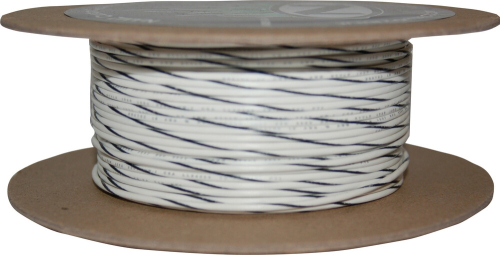 Namz - Namz 100-Foot OEM Color Wire Spool - 20 Gauge - White/Black Stripe - NWR-90-100-20