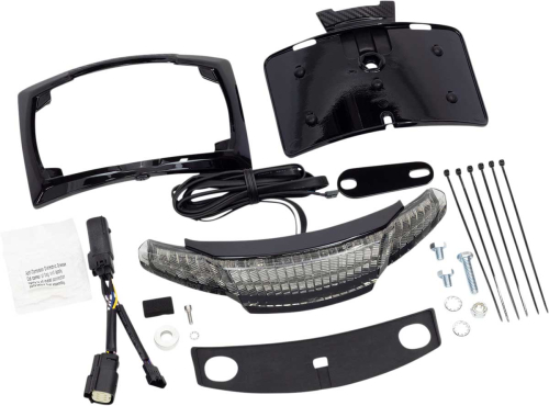 Ciro - Ciro Latitude Lightstrike Taillights with License Plate Holder - Black/Light Smoked Lens - 40258