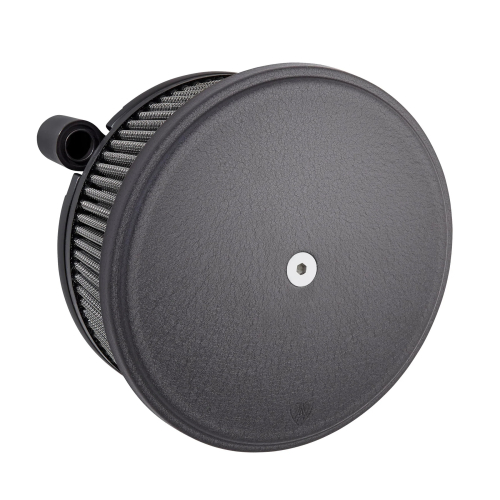 Arlen Ness - Arlen Ness Billet Sucker Stage II Air Filter Kit with Steel Cover - Smooth Black - Synthetic Filter - 50-359