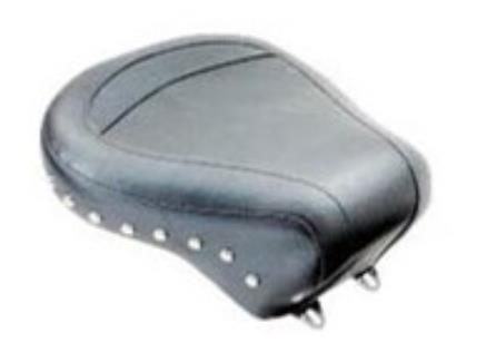 Mustang - Mustang Wide Vintage Passenger Seat - Studded - 75557