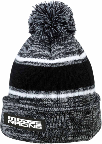 Moose Racing - Moose Racing Drift Knit Beanie - 2501-2989 - Black/White - OSFM