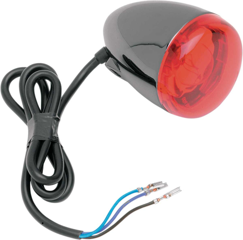 Chris Products - Chris Products Duece-Style Turn Signal Lamps - Front - Dual Filament - Red Lens - Black - 8500R-BN