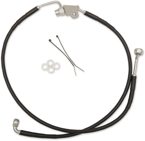 Drag Specialties - Drag Specialties Black Vinyl Coated Standard Length ABS Stainless Steel Rear Brake Line Kit - 640240B