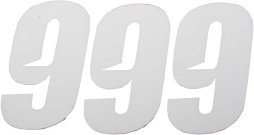 DCOR - DCOR Slash Series Individual Numbers 4in. - No.9 - White - 45-28-9