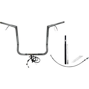 Fat Baggers, Inc. - Fat Baggers, Inc. 1-1/4in. Plug and Play EZ Install Flat Top Handlebar Kit - Chrome - 712016