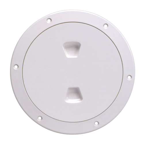 Beckson Marine - Beckson 6" Smooth Center Screw-Out Deck Plate - White