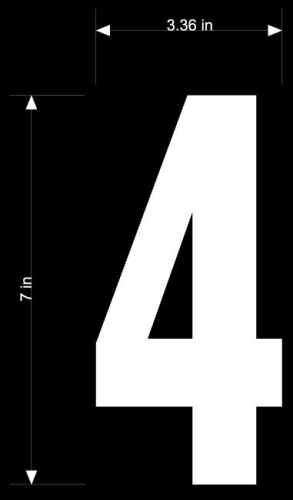 Dirt Digits - Dirt Digits Extreme Digits Competition Stick-On 7in. White Number - 4 - XT73W-4