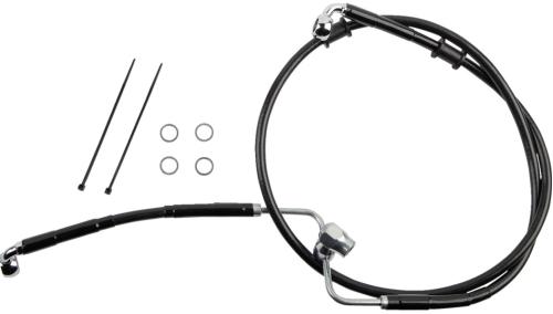 Drag Specialties - Drag Specialties Black Vinyl Coated Standard Length ABS Stainless Steel Rear Brake Line Kit - 1741-6351