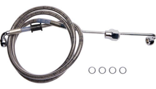 Drag Specialties - Drag Specialties Clear Coated Standard Length ABS Stainless Steel Rear Brake Line Kit - 1741-6338