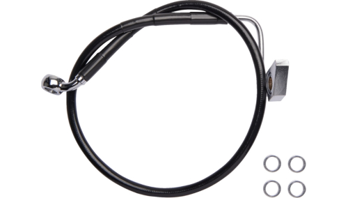 Drag Specialties - Drag Specialties Black Vinyl Coated Standard Length ABS Stainless Steel Rear Brake Line Kit - 1741-6337