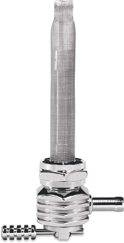 Pingel - Pingel Power-Flo Fuel Valve - 22mm Hex - 180 Deg. Outlet Facing Inward - Finned - 6311-CHF