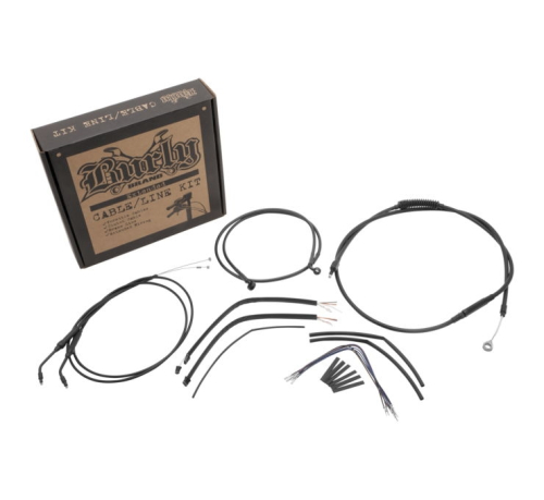 Burly Brand - Burly Brand Extended Cable/Brake Line Kit for 14in. Ape Handlebar - Black - B30-1308