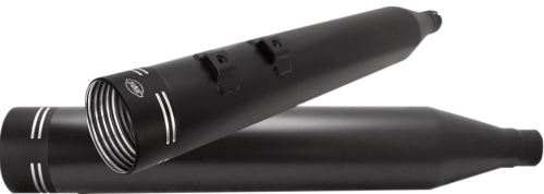 S&S Cycle - S&S Cycle 4in. Race Tour Muffler - Jet-Hot Black Ceramic with Power Band End Cap - 5500601