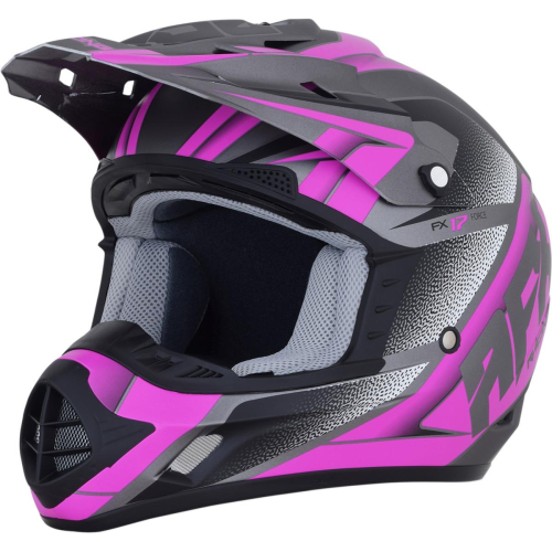 AFX - AFX FX-17 Force Helmet - 0110-5211 - Gray/Fuchsia - Large