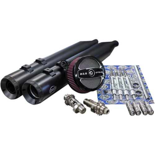 S&S Cycle - S&S Cycle Stage II Kit - 551CE Chain Drive EZ Start Cams - Black Mufflers - 330-0677
