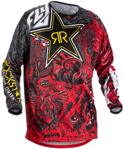 Fly Racing - Fly Racing Kinetic Rockstar Jersey (2018) - 371-661L - Red/Black - Large