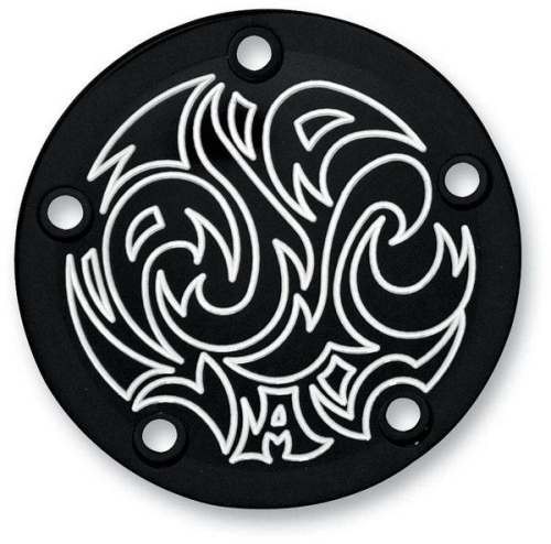 Arlen Ness - Arlen Ness Ness-Tech Points Cover - Engraved - Black - 03-597