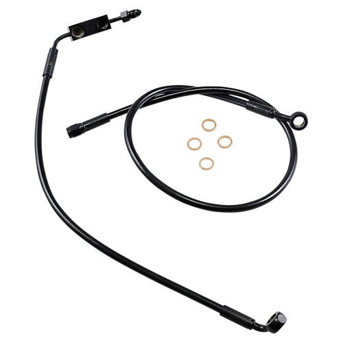 Magnum - Magnum Black Coated XR Stainless Lower Front Brakeline Kit with Black Fittings - 27in. Total Length - SBB1325-27