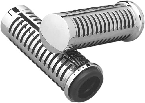 Parts Unlimited - Parts Unlimited Chrome Grips with O-Ring Design - 1in. - DS-243185