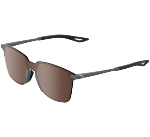 100% - 100% Legere UltraCarbon Square Sunglasses - 60020-00005 - Soft Tact Cool Gray / Crimson Silver Lens - OSFM