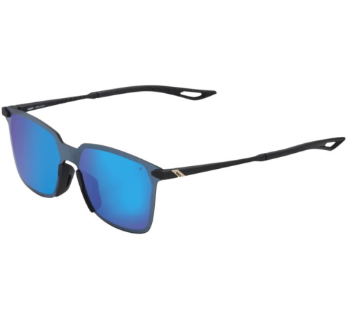 100% - 100% Legere UltraCarbon Square Sunglasses - 60020-00002 - Soft Tact Black / Blue Lens - OSFM