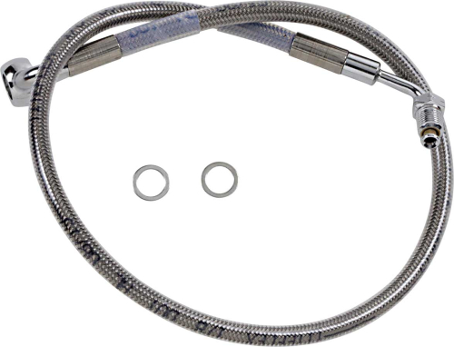 Drag Specialties - Drag Specialties Extended Stainless Steel Front Brake Line Kit - Clear Coated - 23-1/2in. - 1741-5801