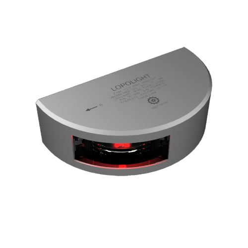 Lopolight - Lopolight Port SideLight - Vertical Mount - Silver Housing - 2nm - Red