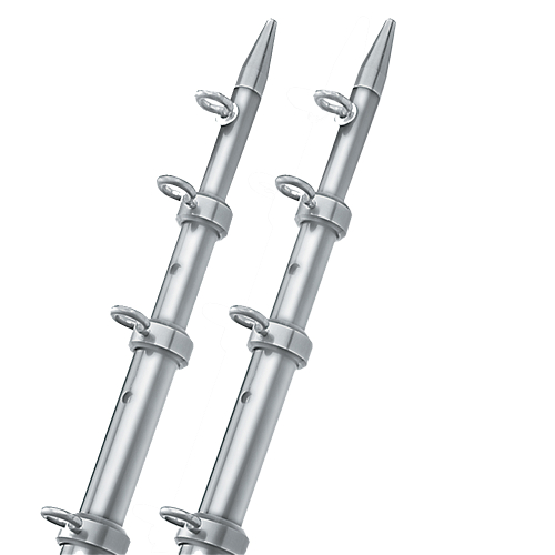 TACO Marine - TACO 15' Silver/Silver Outrigger Poles - 1-1/8" Diameter